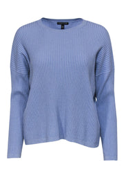 Current Boutique-Eileen Fisher - Light Blue Ribbed Sweater Sz M