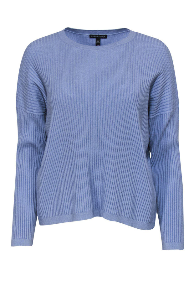 Current Boutique-Eileen Fisher - Light Blue Ribbed Sweater Sz M