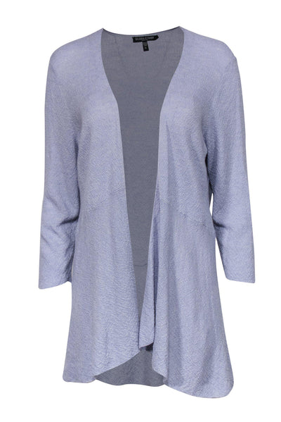 Current Boutique-Eileen Fisher - Light Blue Wool Open Front Knitted Cardigan Sz PL