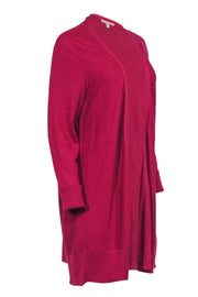 Current Boutique-Eileen Fisher - Magenta Cotton Longline Cardigan Sz XL