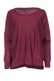 Current Boutique-Eileen Fisher - Maroon High-Low Wool Knit Sweater Sz PM