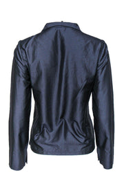 Current Boutique-Eileen Fisher - Navy Button Down Silk Blouse Sz XS