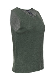 Current Boutique-Eileen Fisher - Olive Green Knit Wool Tank Sz M