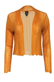Current Boutique-Eileen Fisher - Orange Cropped Knit Cropped Cardigan Sz PM