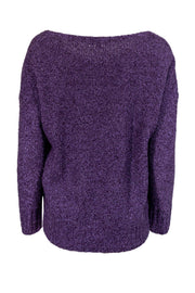 Current Boutique-Eileen Fisher - Purple Teddy Merino Wool Blend Sweater Sz S