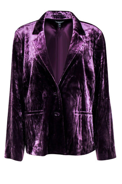 Current Boutique-Eileen Fisher - Purple Velvet Blazer Sz XL
