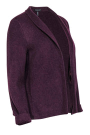 Current Boutique-Eileen Fisher - Purple Wool Open Front Jacket Sz S