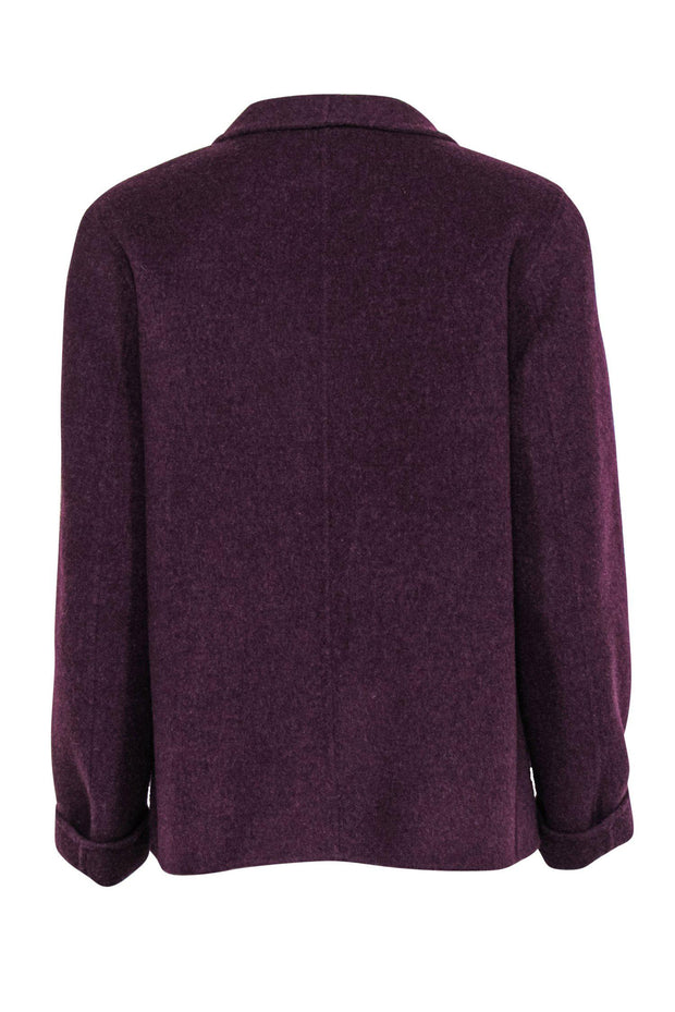 Current Boutique-Eileen Fisher - Purple Wool Open Front Jacket Sz S