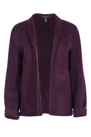 Current Boutique-Eileen Fisher - Purple Wool Open Front Jacket Sz S