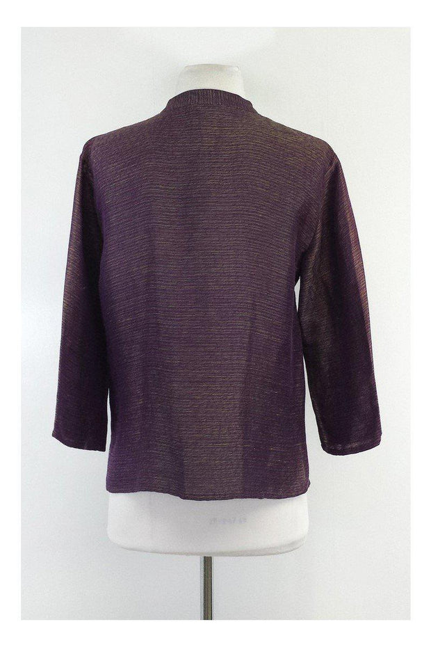 Current Boutique-Eileen Fisher - Purple & Yellow Button-Up Top Sz S