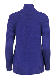 Current Boutique-Eileen Fisher - Purple Zip-Up Mock Turtleneck Wool Sweater Sz PS