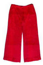 Current Boutique-Eileen Fisher - Red Wide Leg Silk Dress Pants Sz S