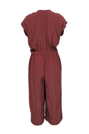 Current Boutique-Eileen Fisher - Rust Cropped Sleeveless Jumpsuit Sz PM