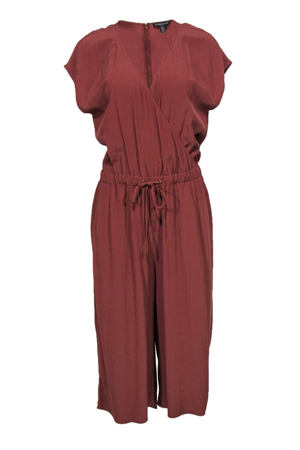 Current Boutique-Eileen Fisher - Rust Cropped Sleeveless Jumpsuit Sz PM