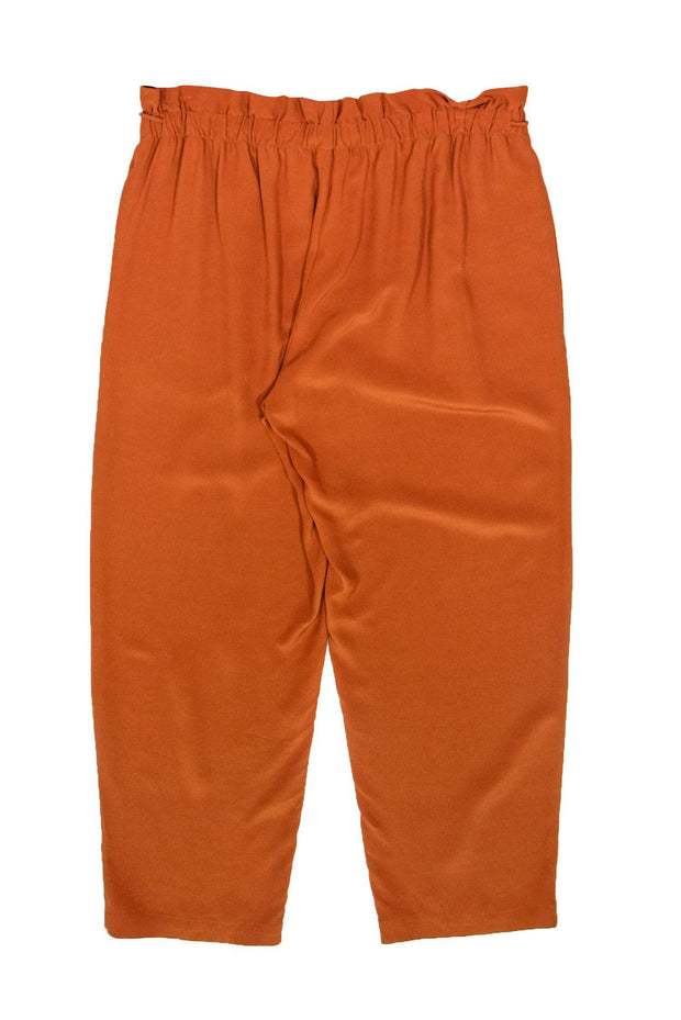Current Boutique-Eileen Fisher - Rust Orange Paperbag Trousers Sz M