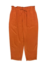 Current Boutique-Eileen Fisher - Rust Orange Paperbag Trousers Sz M