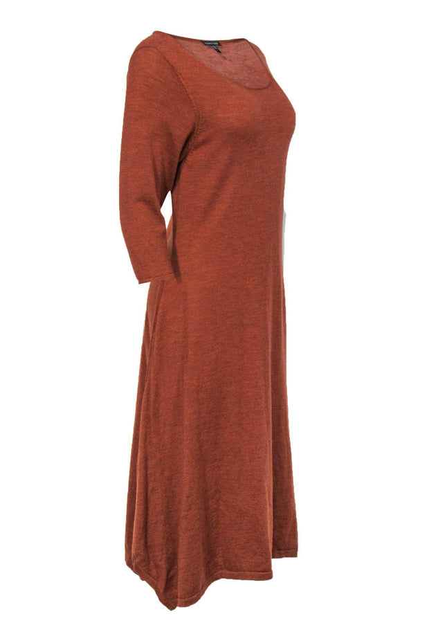 Current Boutique-Eileen Fisher - Rust Wool Sweater Maxi Dress Sz L