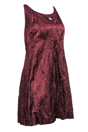Current Boutique-Eileen Fisher - Rusty Bronze Satin V-Neck Babydoll Dress Sz S
