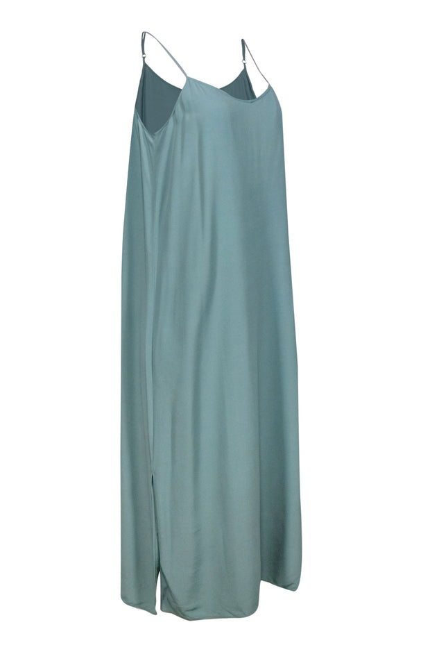 Current Boutique-Eileen Fisher - Seafoam Green Sleeveless Maxi Slip Dress Sz L