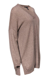 Current Boutique-Eileen Fisher - Taupe Wool V-Neck Sweater Sz S