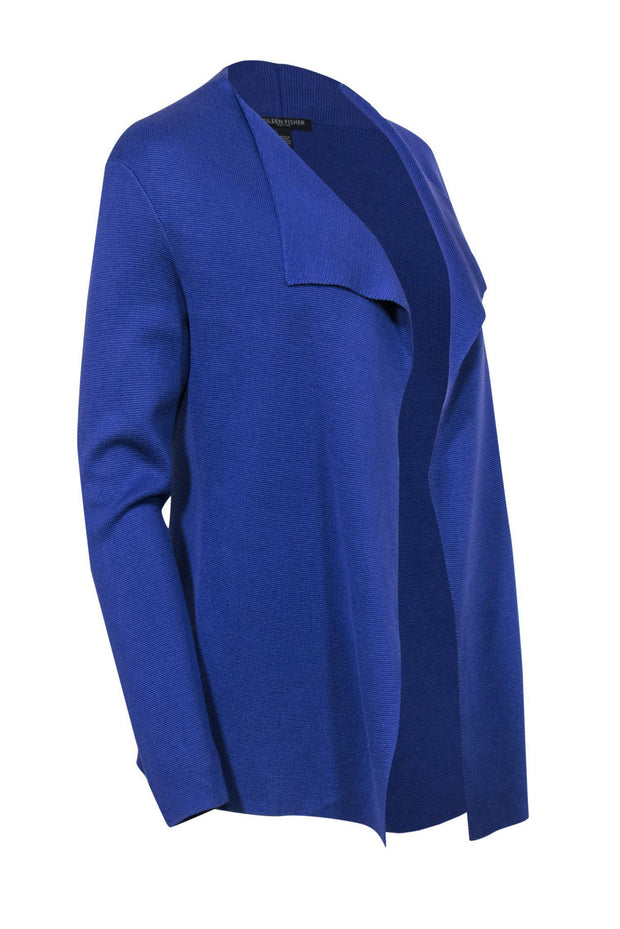 Current Boutique-Eileen Fisher - Violet Silk Blend Knit Open Cardigan Sz PP