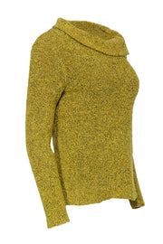 Current Boutique-Eileen Fisher - Yellow Marbled Cowl Neck Sweater Sz M