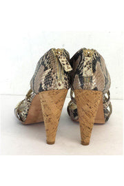 Current Boutique-Elaine Turner - Beige Python Print Heels Sz 9