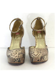 Current Boutique-Elaine Turner - Python Leather Ankle Strap Wedges Sz 9