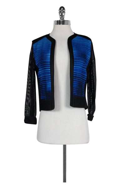 Current Boutique-Elie Tahari - Black & Blue Mesh Jacket Sz 0
