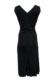 Current Boutique-Elie Tahari - Black Draped Plunging Dress w/ Knotted Front Sz XL