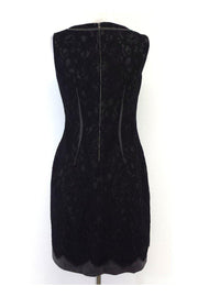 Current Boutique-Elie Tahari - Black & Grey Lace Overlay Sleeveless Dress Sz 4