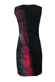 Current Boutique-Elie Tahari - Black & Red Ombre Printed Sleeveless Sheath Dress Sz 8