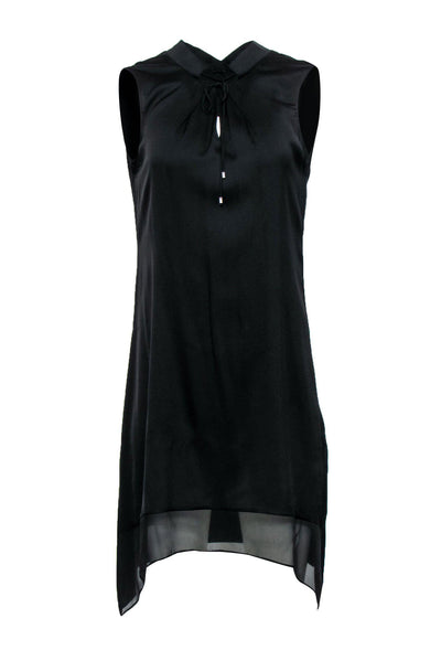 Current Boutique-Elie Tahari - Black Sleeveless Shift Dress w/ Neck Tie Sz 8