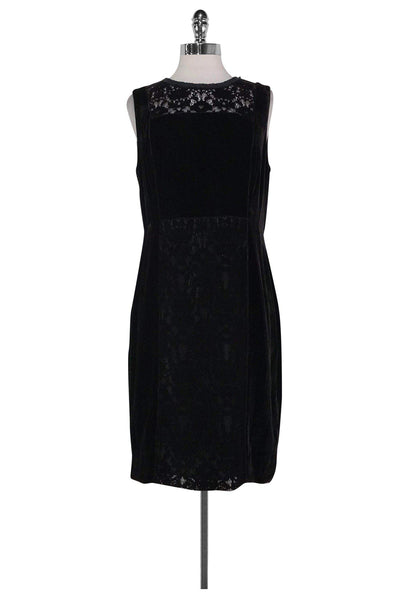 Current Boutique-Elie Tahari - Black Velvet & Lace Dress Sz 8