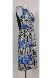 Current Boutique-Elie Tahari - Blue & White Lace Print Dress Sz 8