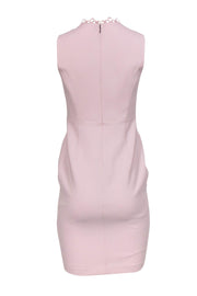 Current Boutique-Elie Tahari - Blush Sleeveless Sheath Dress w/ Eyelet Neckline Trim Sz S