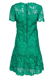 Current Boutique-Elie Tahari - Bright Green Lace A-Line Midi Dress Sz 4