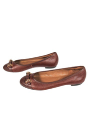 Current Boutique-Elie Tahari - Brown Leather Cap Toe Flats Sz 8.5
