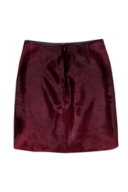 Current Boutique-Elie Tahari - Burgundy Calf Hair Pencil Skirt Sz 6
