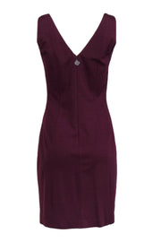 Current Boutique-Elie Tahari - Burgundy Ruched Sleeveless Dress Sz 8