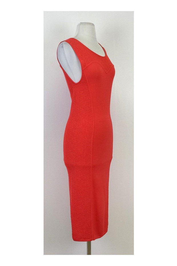 Current Boutique-Elie Tahari - Coral Sleeveless Cut Out Jersey Knit Dress Sz M