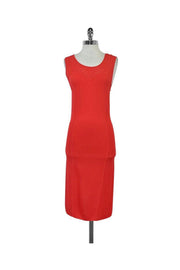Current Boutique-Elie Tahari - Coral Sleeveless Cut Out Jersey Knit Dress Sz M