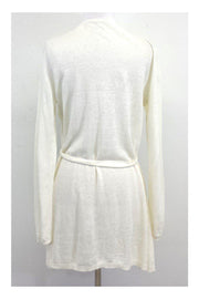 Current Boutique-Elie Tahari - Cream Linen Long Cardigan Sz M