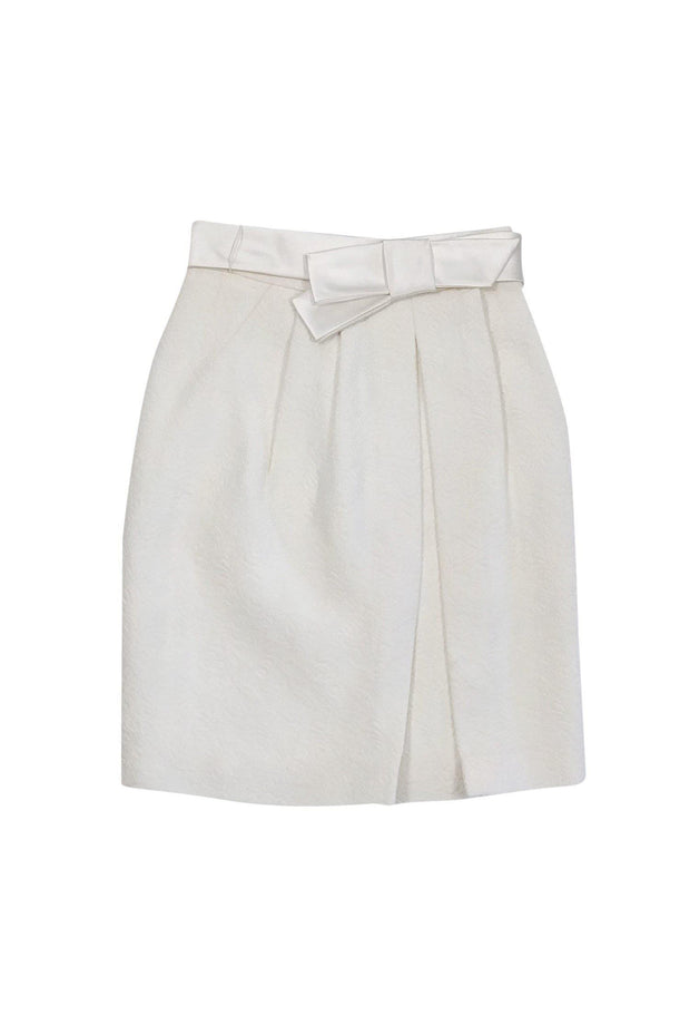 Current Boutique-Elie Tahari - Cream Textured Skirt Sz 0