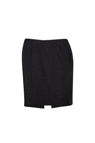 Current Boutique-Elie Tahari - Dark Brown Textured Skirt Sz 6