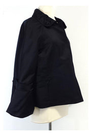 Current Boutique-Elie Tahari - Dark Navy Glossy Silk Jacket Sz L