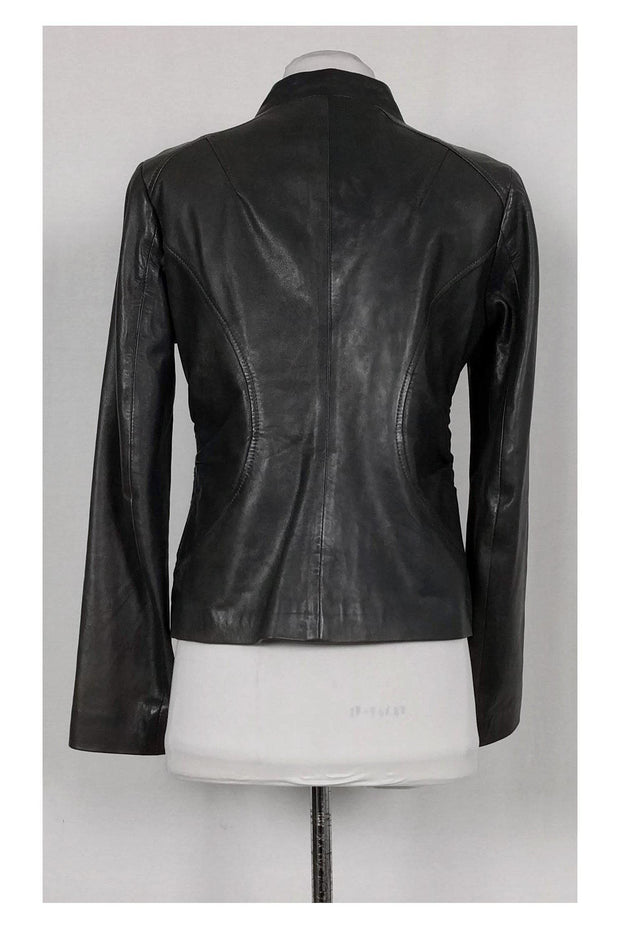 Current Boutique-Elie Tahari - Grey Leather Jacket Sz S