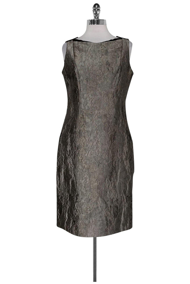 Current Boutique-Elie Tahari - Gunmetal Textured Dress Sz 8