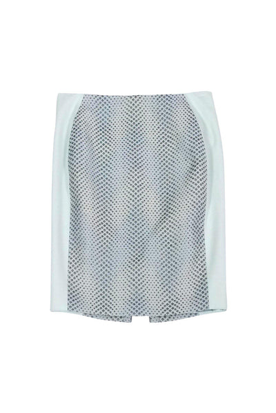 Current Boutique-Elie Tahari - Light Blue Dotted Pencil Skirt Sz 8