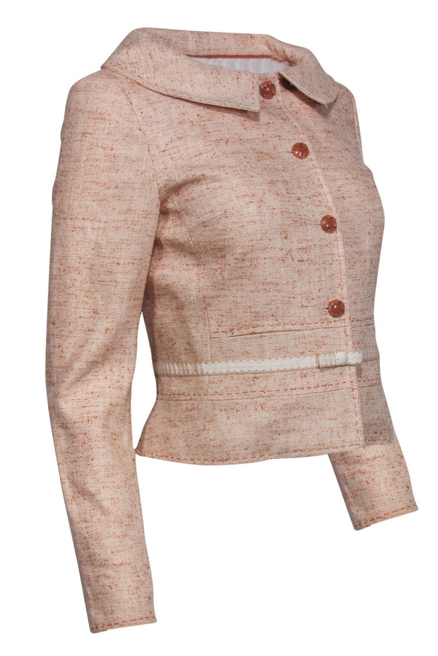 Current Boutique-Elie Tahari - Light Pink Tweed Blazer w/ Stone Buttons Sz 2